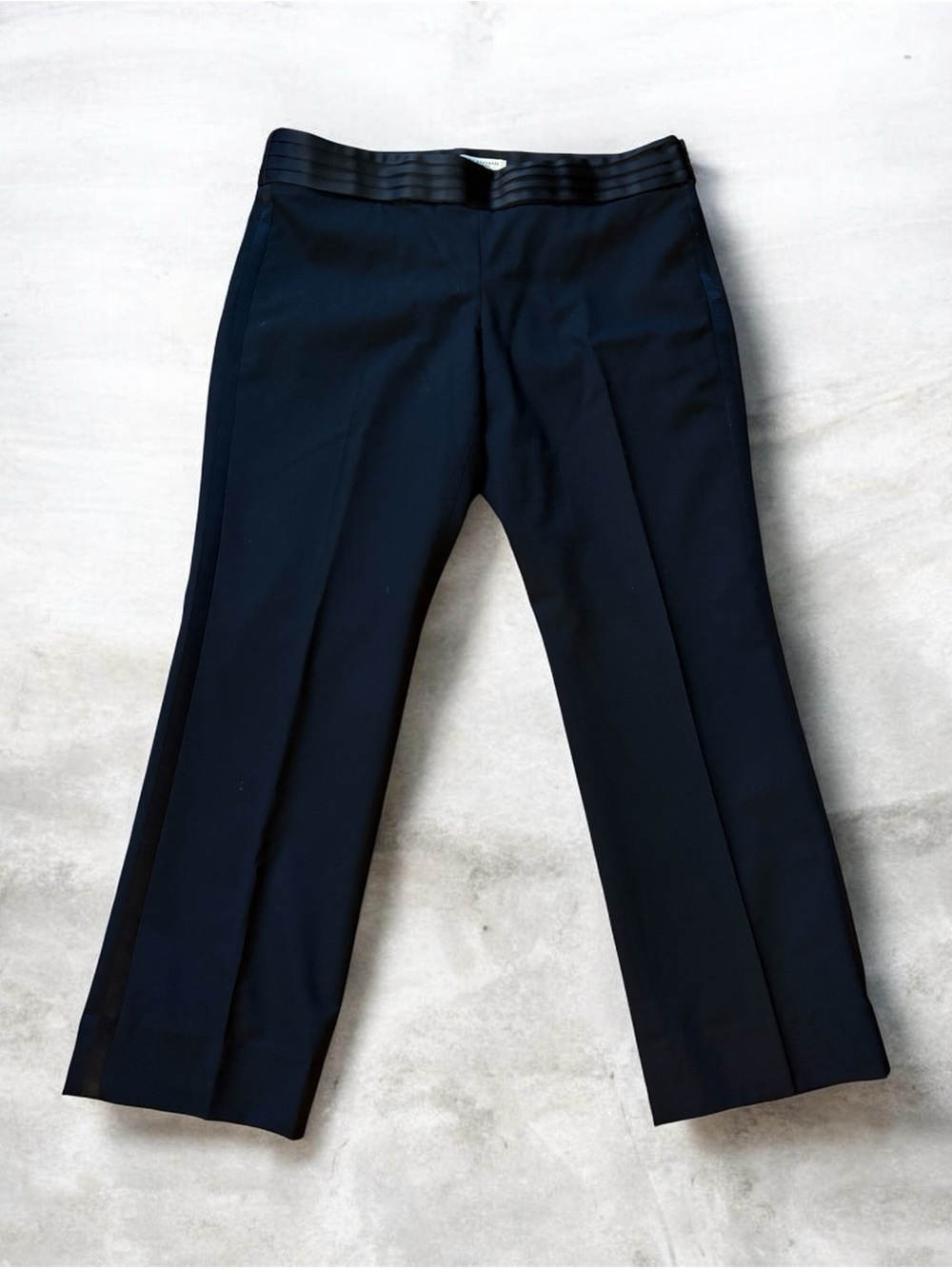 Banana Republic Wool, Black Straight-Leg Women's Pants, size 8 petite